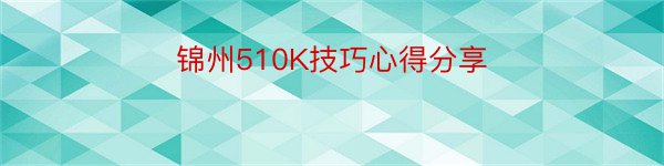 锦州510K技巧心得分享